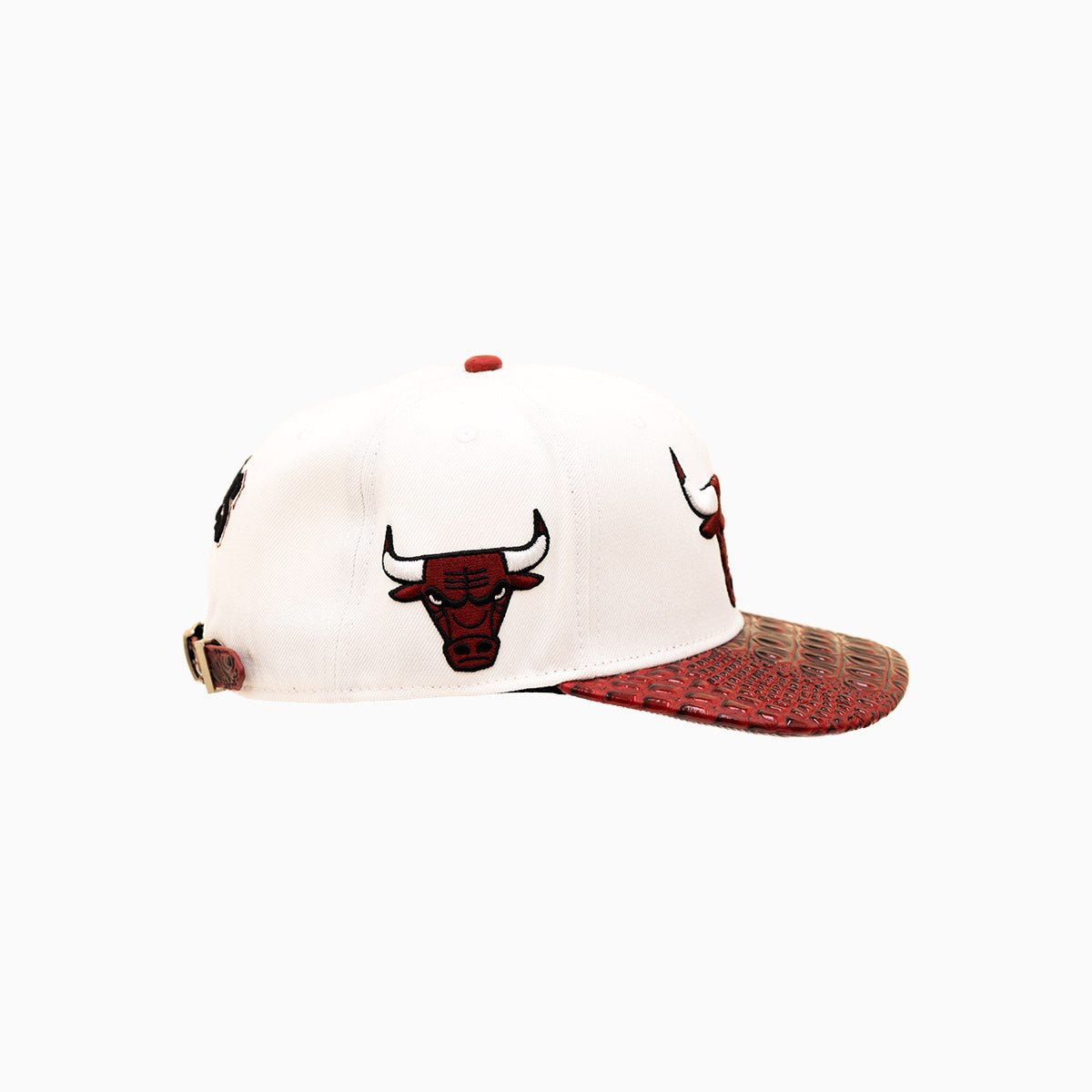Chicago Bulls NBA Leather Visor Wool Snapback Hat
