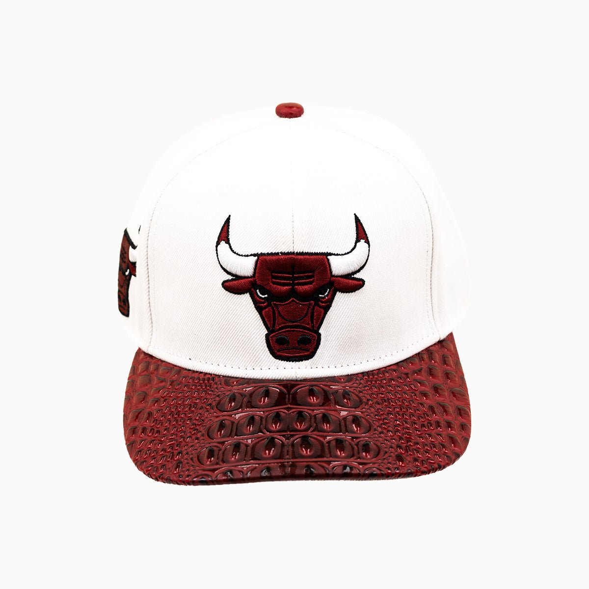 Chicago Bulls NBA Leather Visor Wool Snapback Hat