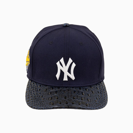 New York Yankees MLB Leather Visor Flatbrim Snapback Hat