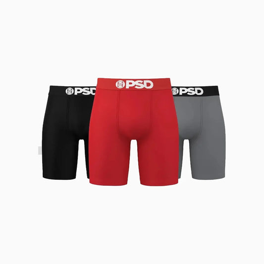 Men's Solids 3 Pack - Red/Grey/Black Boxer