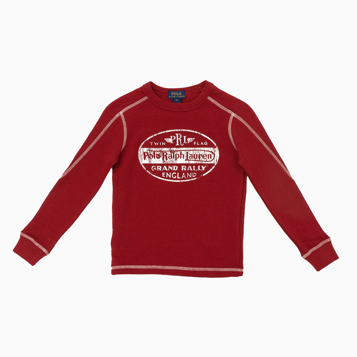 Kid's Micro Waffle Long Sleeve Crew Neck Knit Shirt