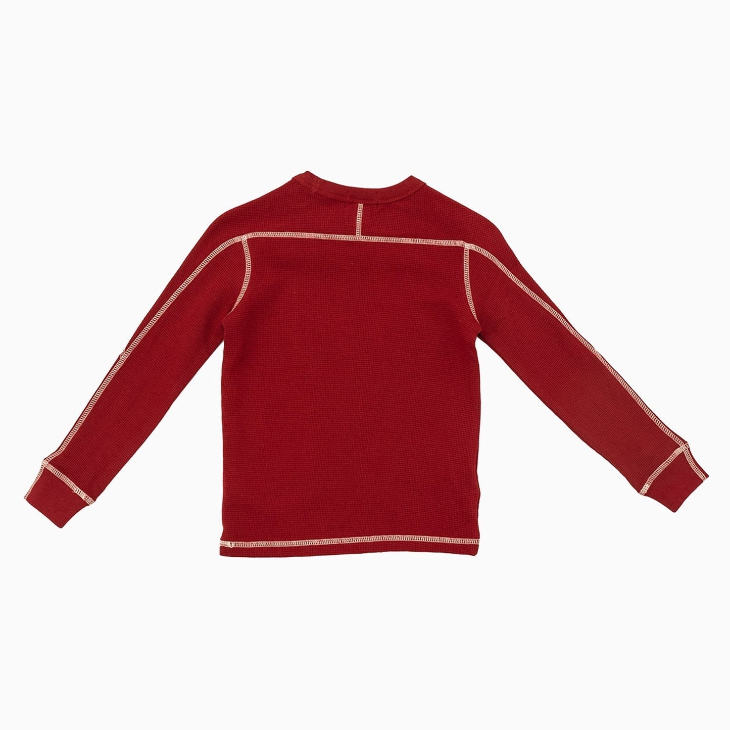 Kid's Micro Waffle Long Sleeve Crew Neck Knit Shirt