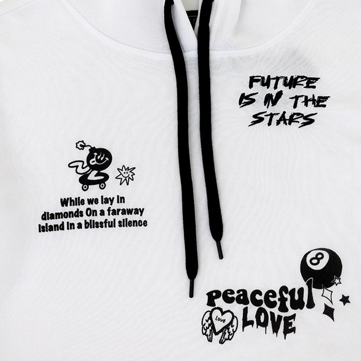 Women's Fleece Crop Graphic Pull Over Hoodie