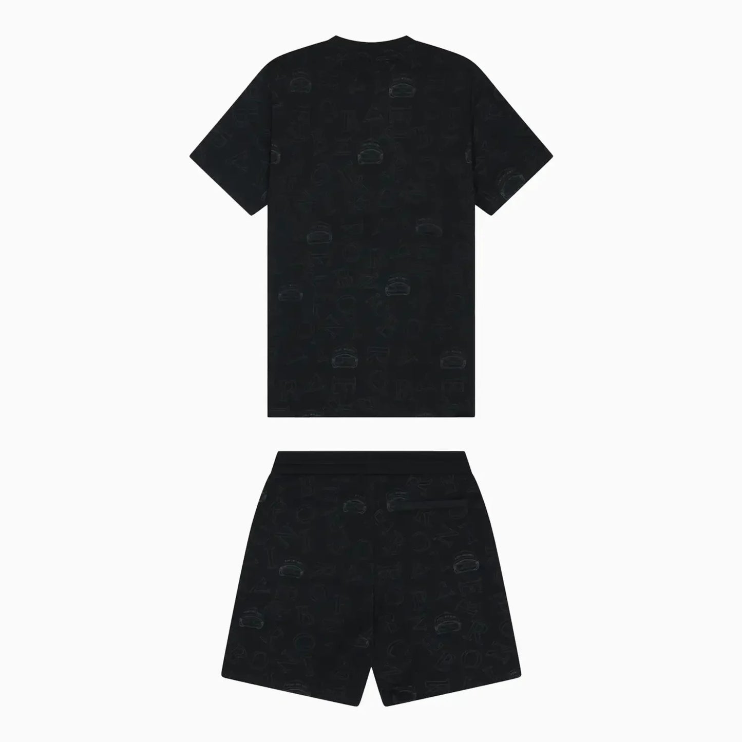 Men's Black All-Over Logo Print Co-Ord Set