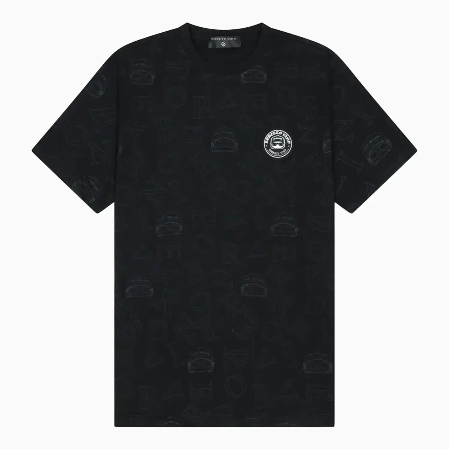 Men's Black All-Over Logo Print Co-Ord Set