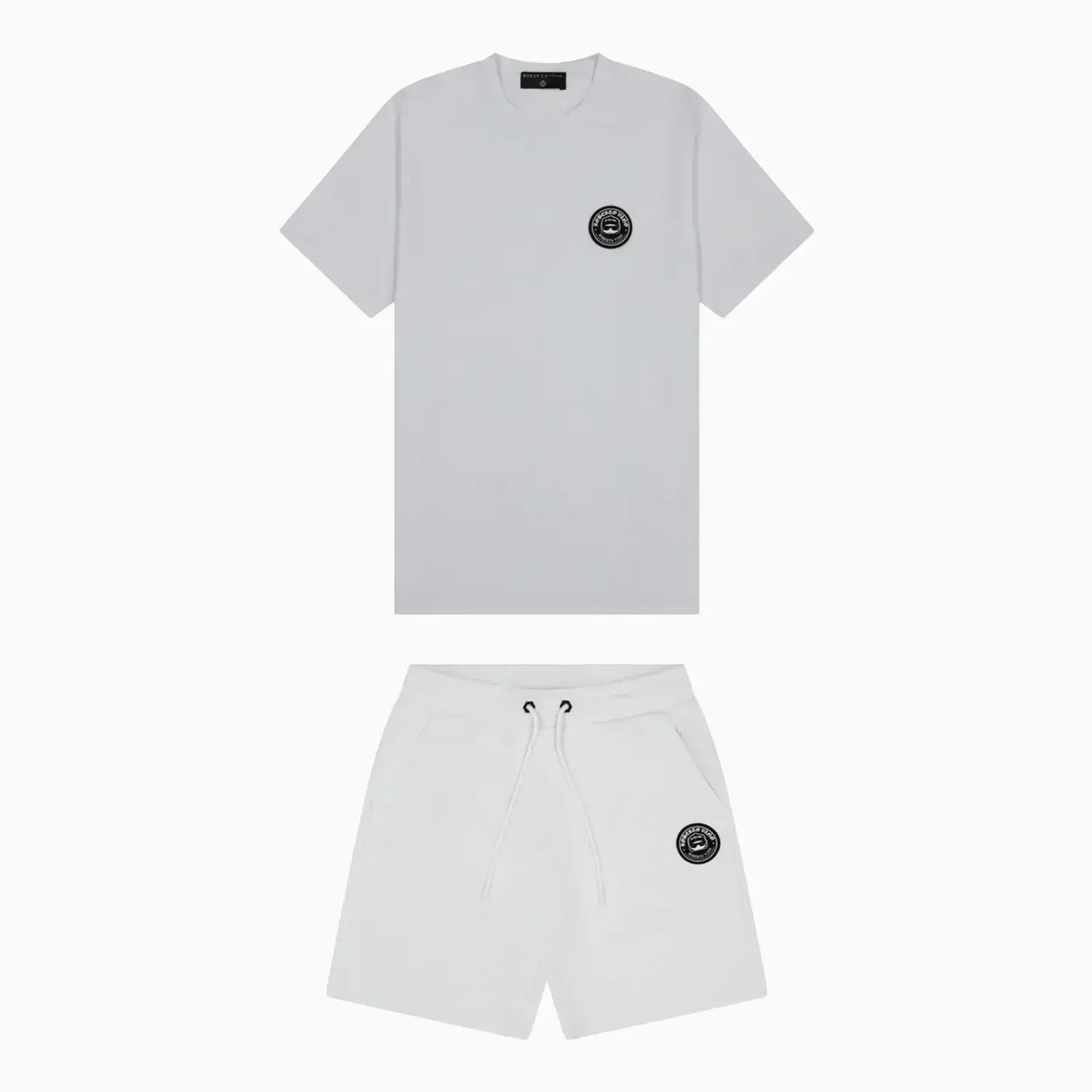 Men's White Minimal Logo Patch Co-Ord Set