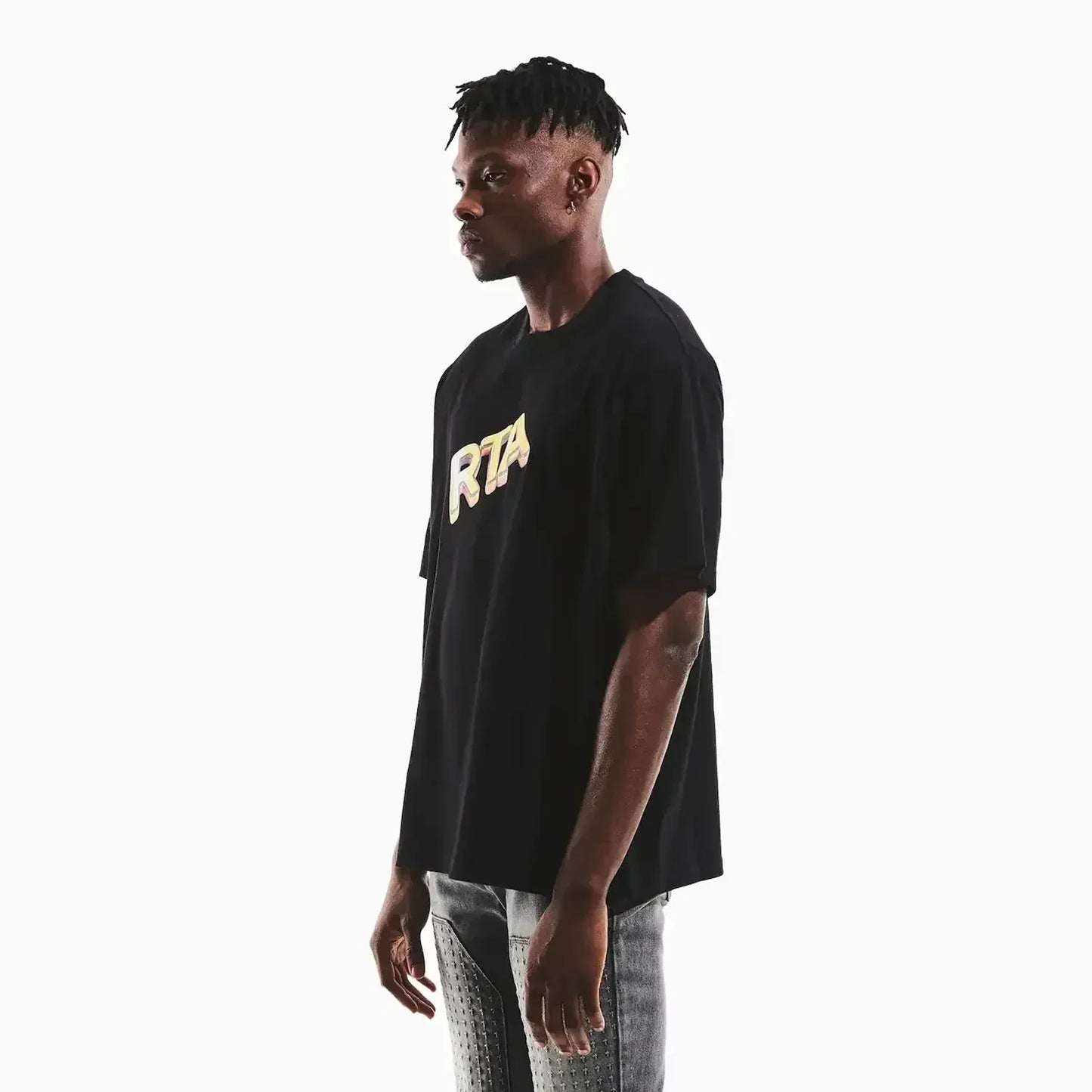 Men's Colin Oversized Black Cash Only T-Shirt