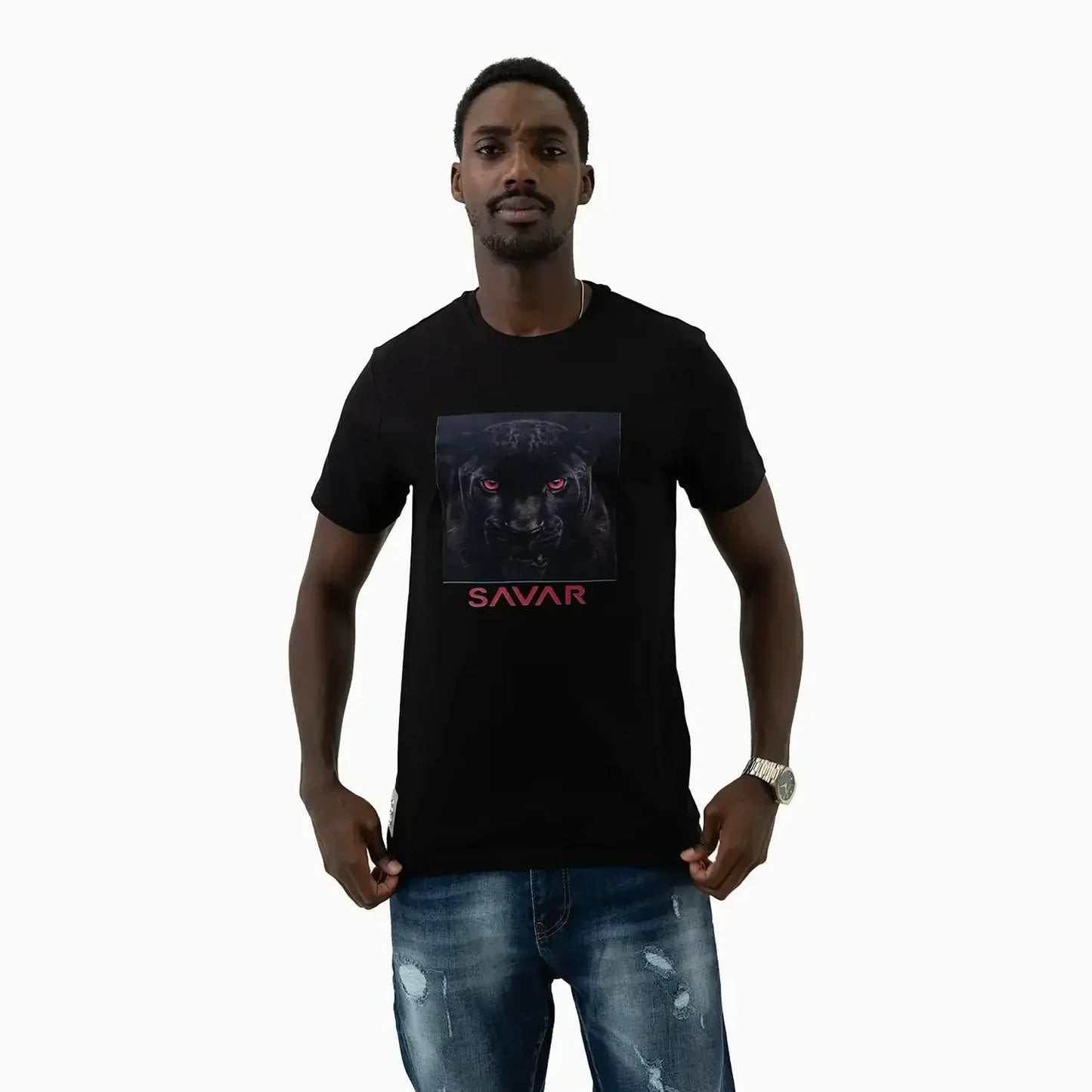 Men's Black Panther Graphic Short Sleeve T-Shirt