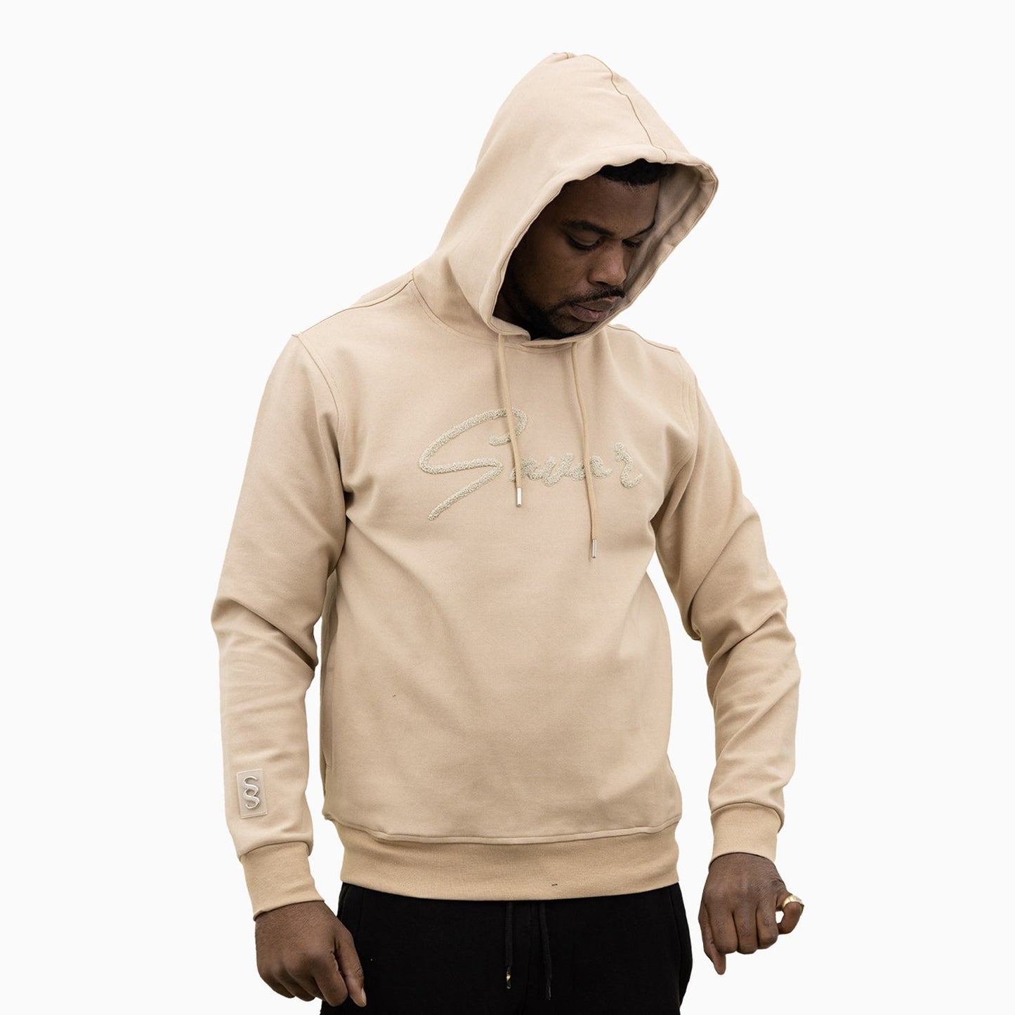 Men's Chenille Patch Pull Over Hoodie