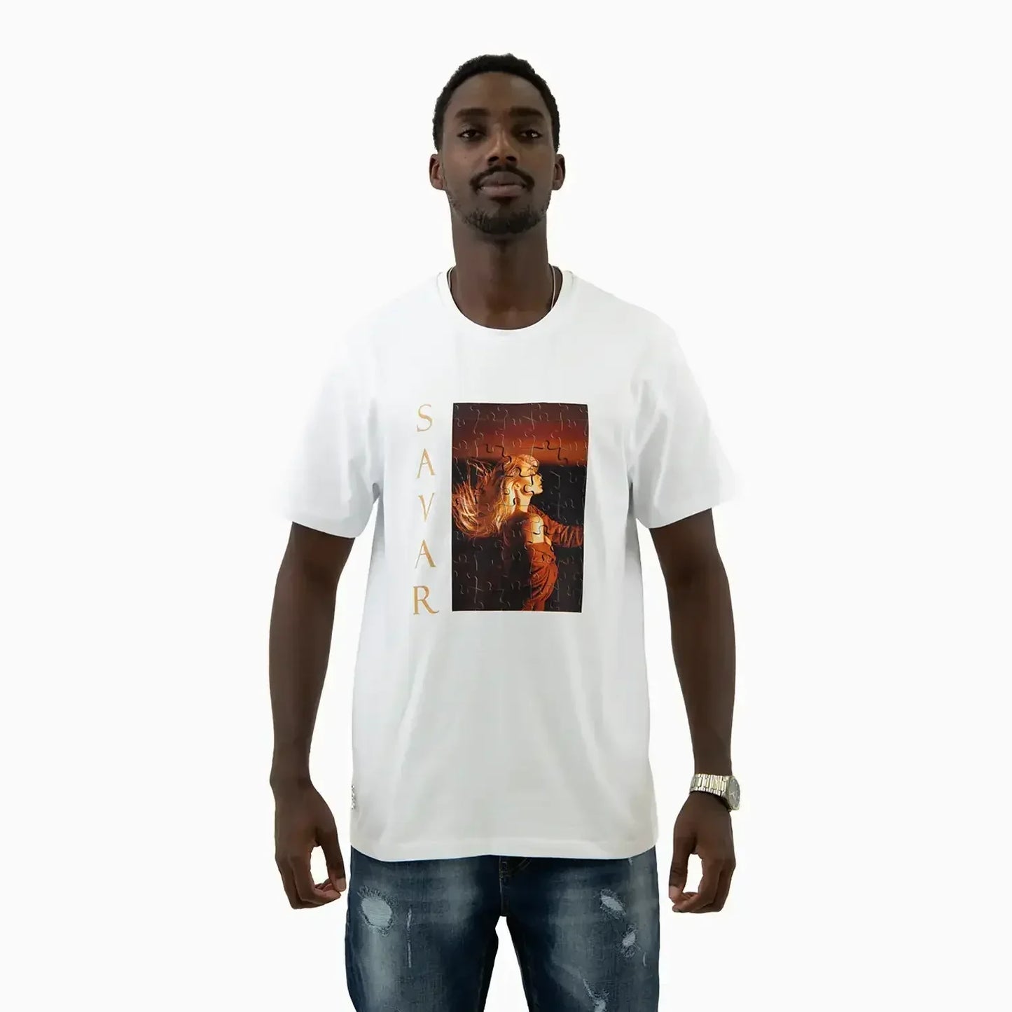 Men's Puzzle Graphic Short Sleeve T Shirt