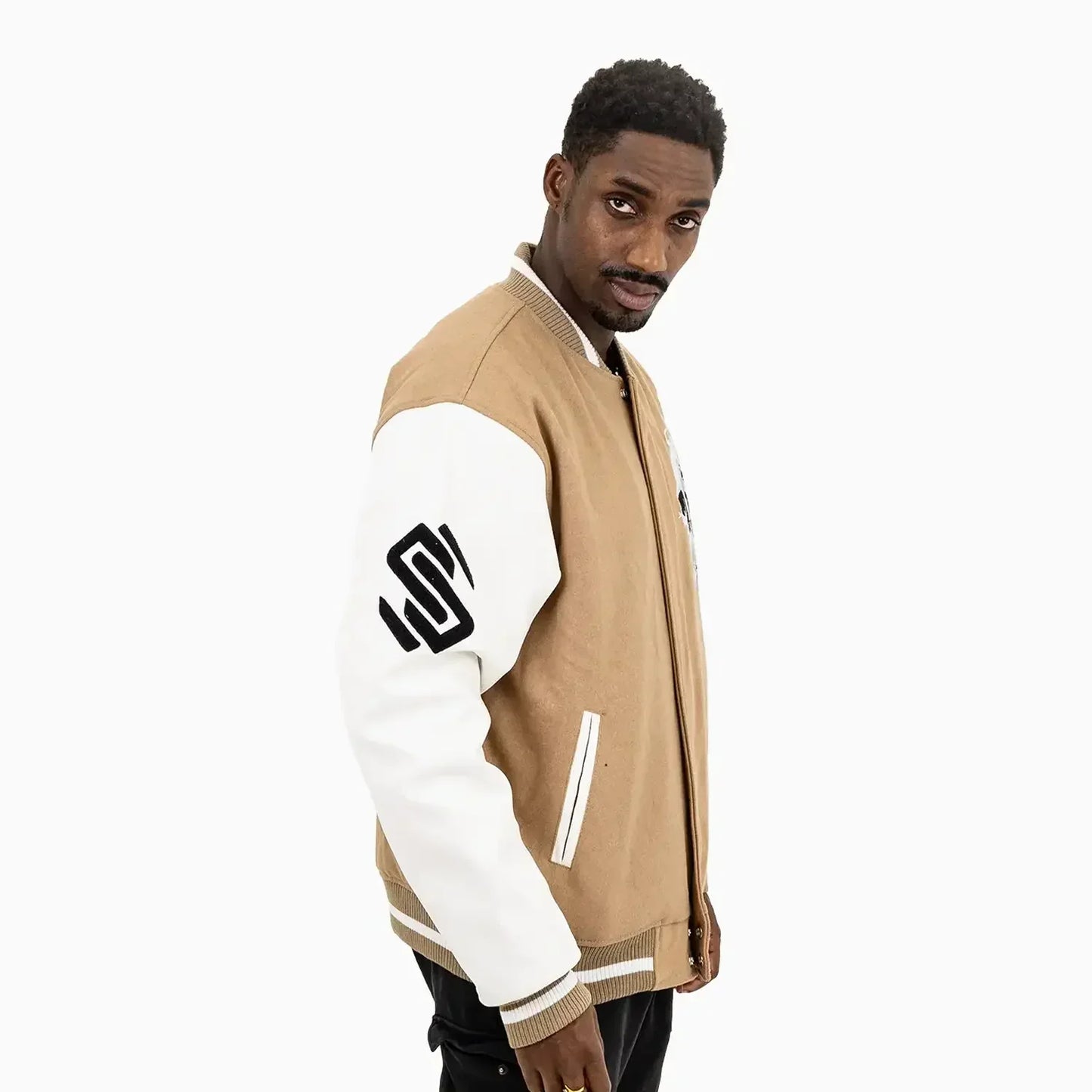 Men's Skull Smoke Wool Varsity Jacket