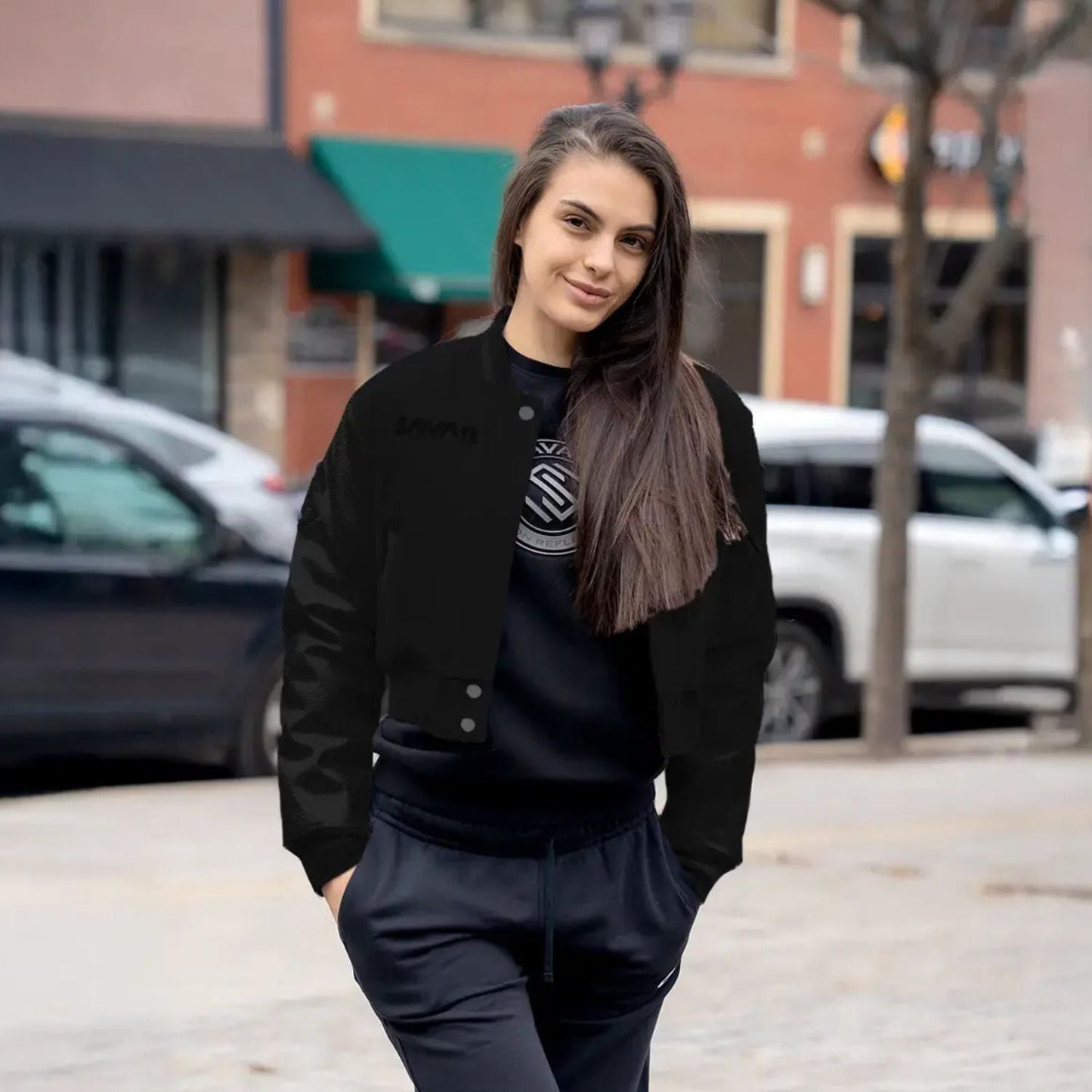 Women's Circle Wool Varsity Jacket