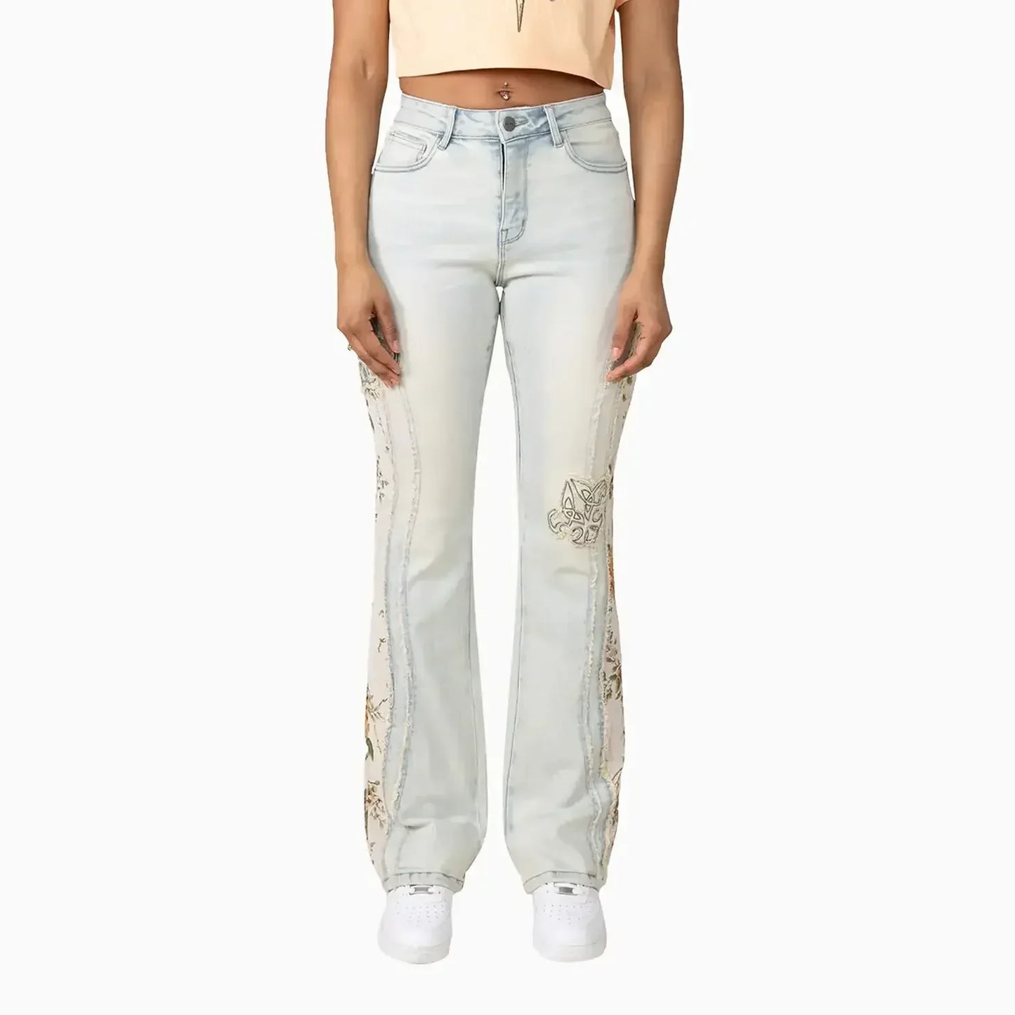 Women's High Rise Graphic Crop Outfit