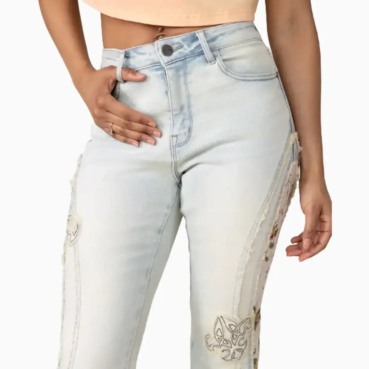 Women's High Rise Graphic Crop Outfit