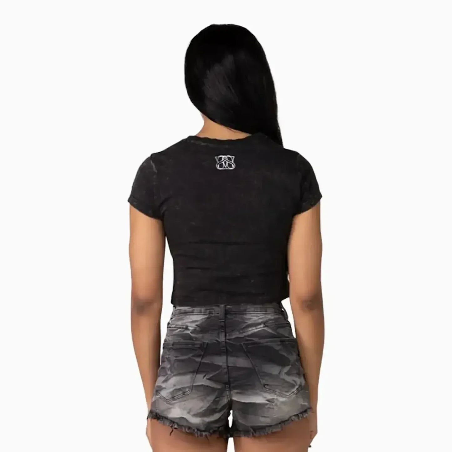 Women's Rhinestone Crop T-Shirt