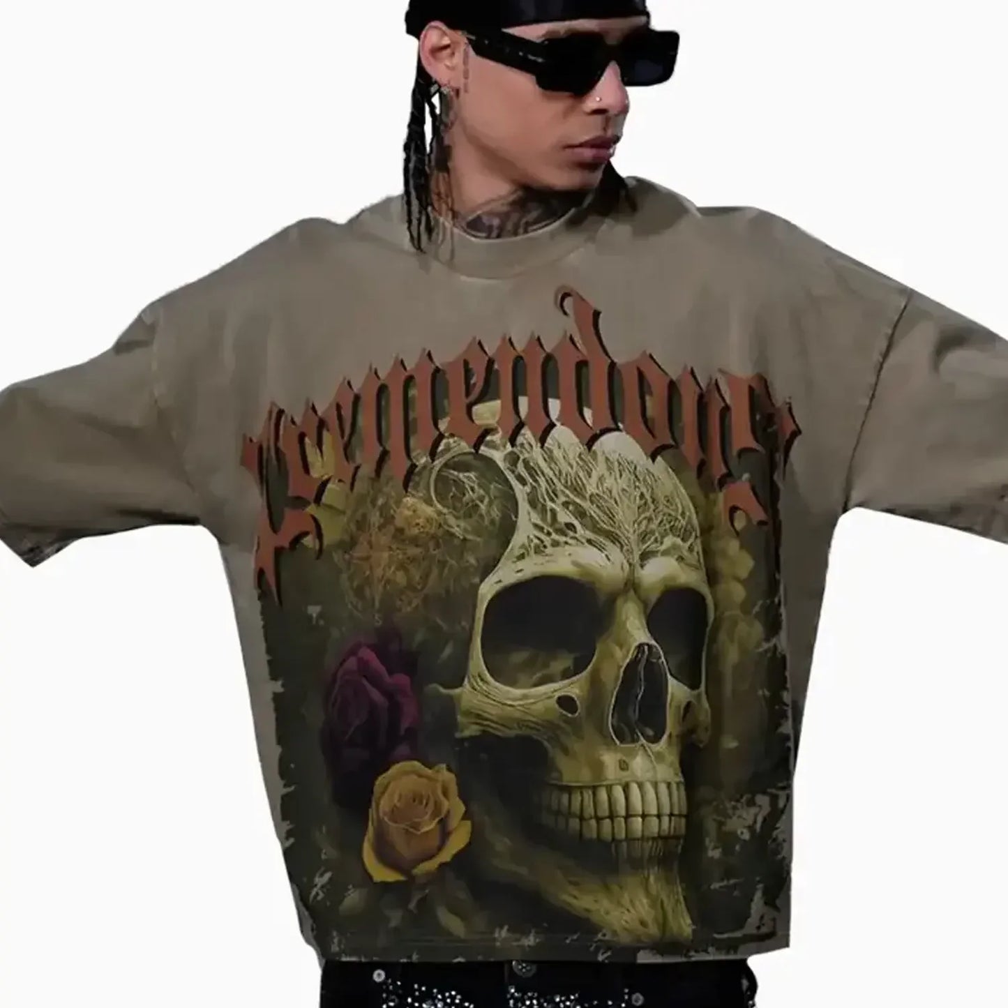 Men's Wide Crop Fit Drop Shoulders T-Shirt