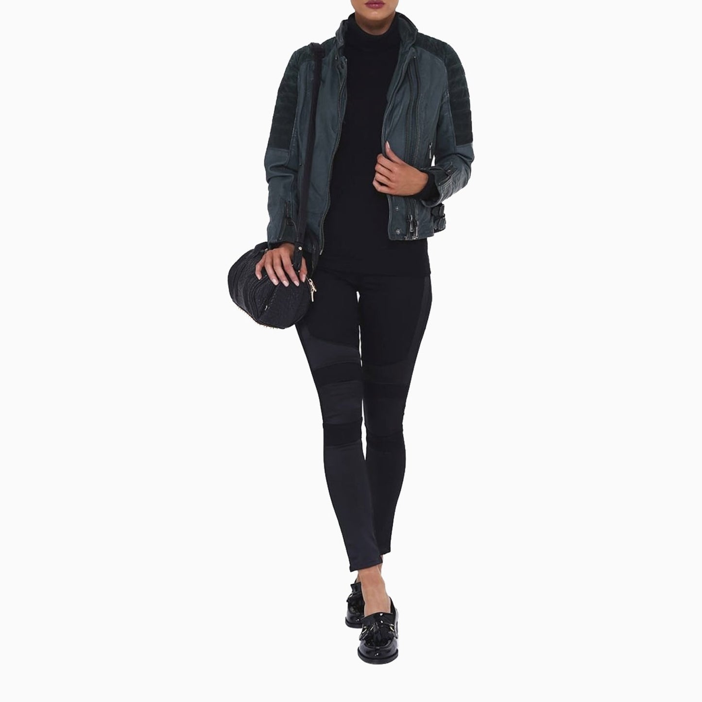 Women's Runway Moto Jean Legging in Black River