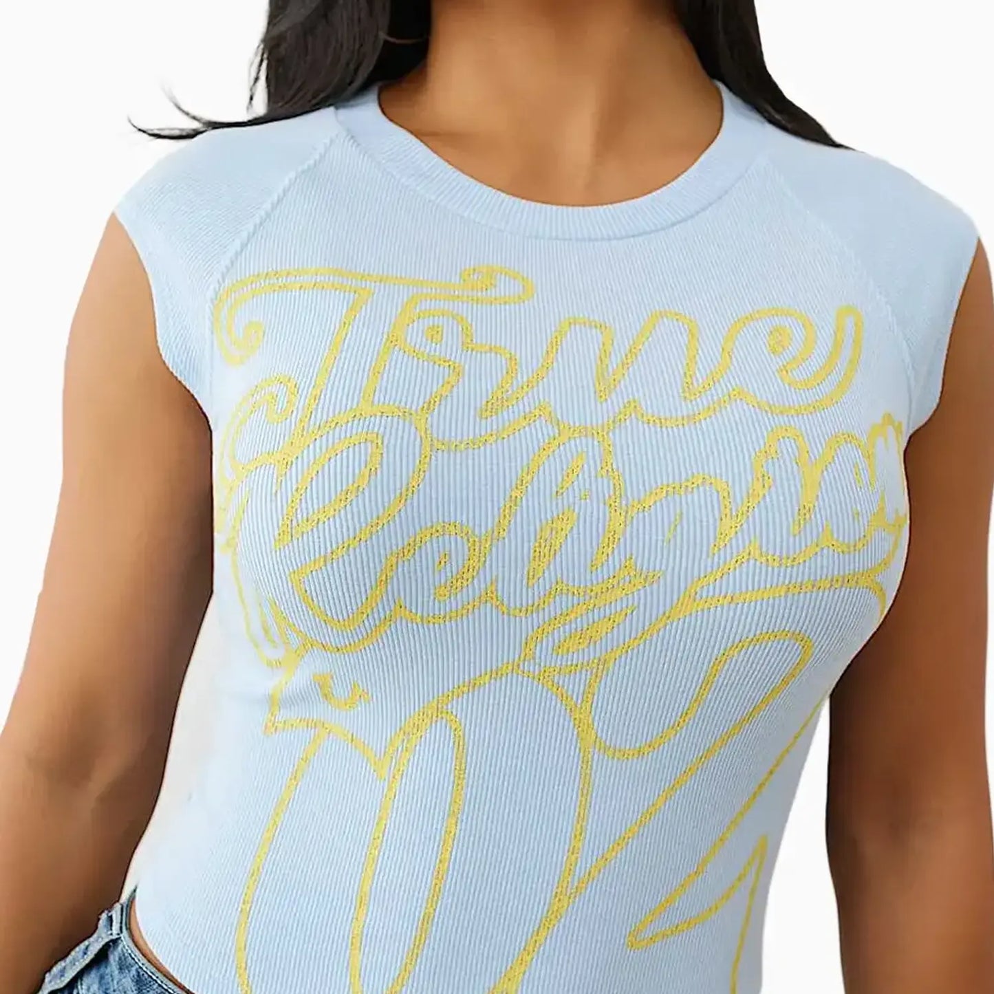 Women's Sporty Raglan Ribbed T-Shirt