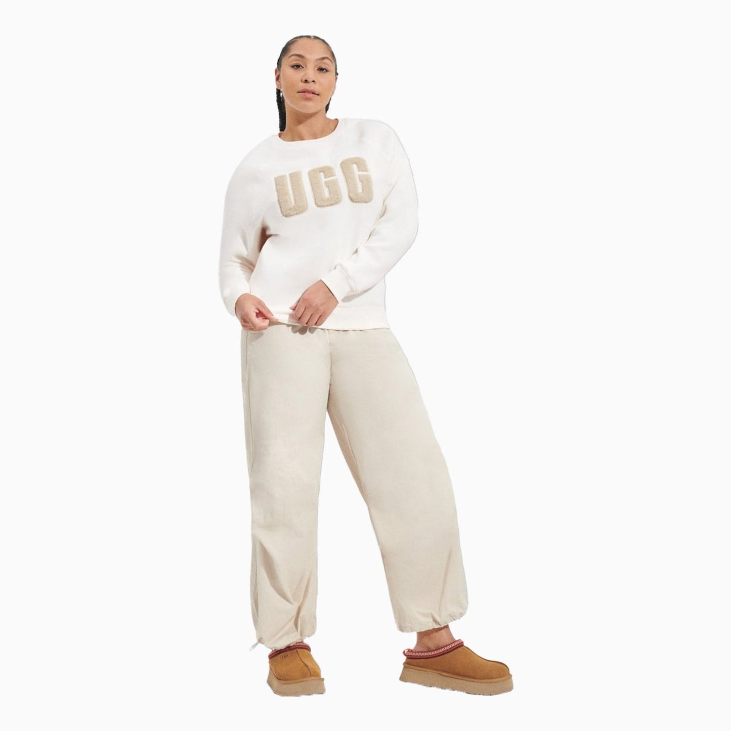 Women's Madeline Fuzzy Logo Crew Neck  Sweatshirt