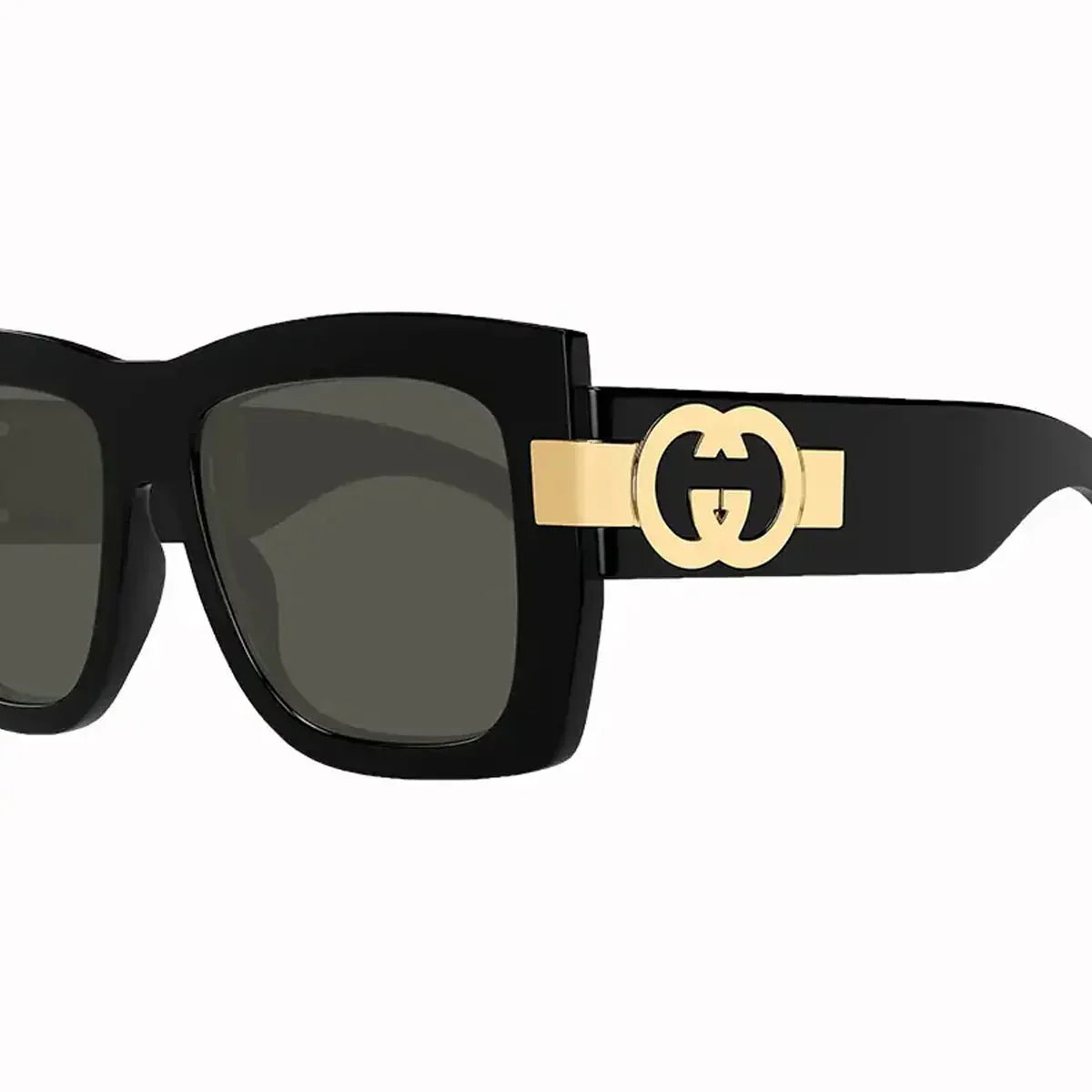 Women's Gucci Shiny Black Rectangular Sunglasses