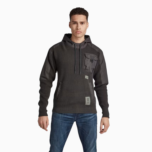 Men's Woven Mix Knit Hoodie