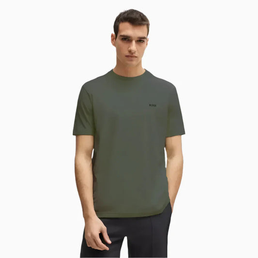 Men's Stretch Cotton Regular Fit T-Shirt With Contrast Logo