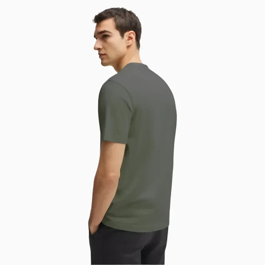 Men's Stretch Cotton Regular Fit T-Shirt With Contrast Logo