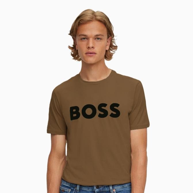 Men's Cotton Jersey T-Shirt  With Rubber Print Logo