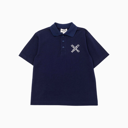Kid's Cross Logo Short Sleeve Polo Shirt