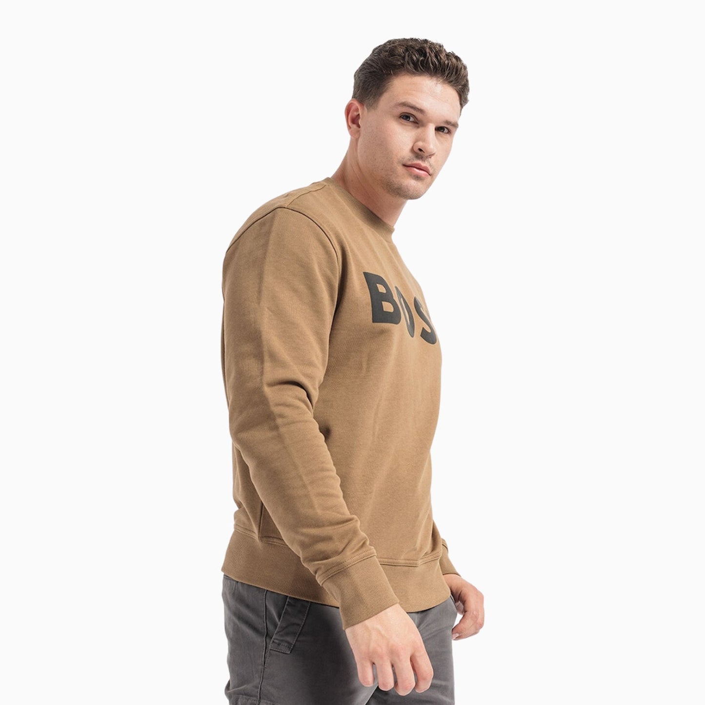 Men's Relaxed Fit Cotton Terry With Rubber Print Logo Sweatshirt