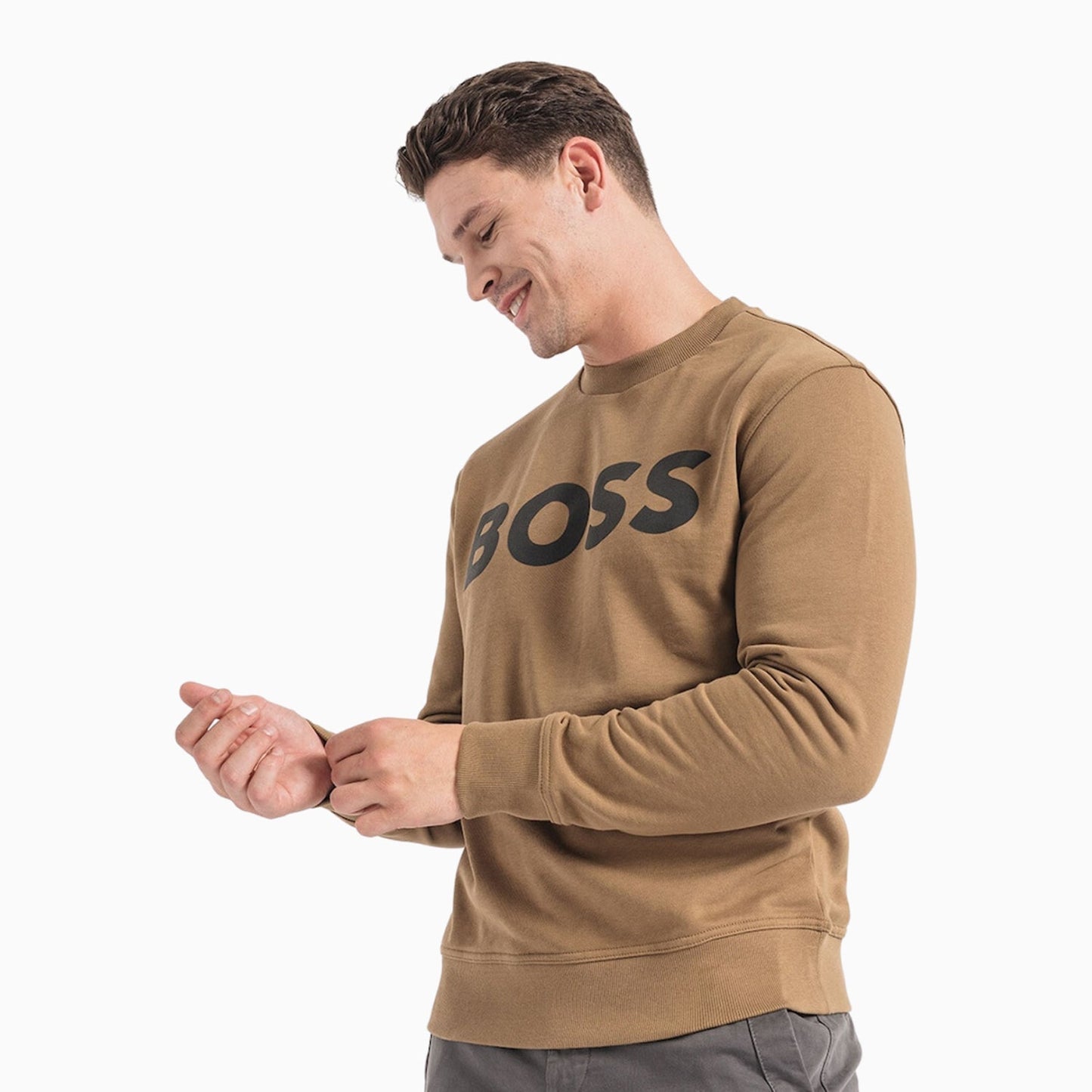 Men's Relaxed Fit Cotton Terry With Rubber Print Logo Sweatshirt