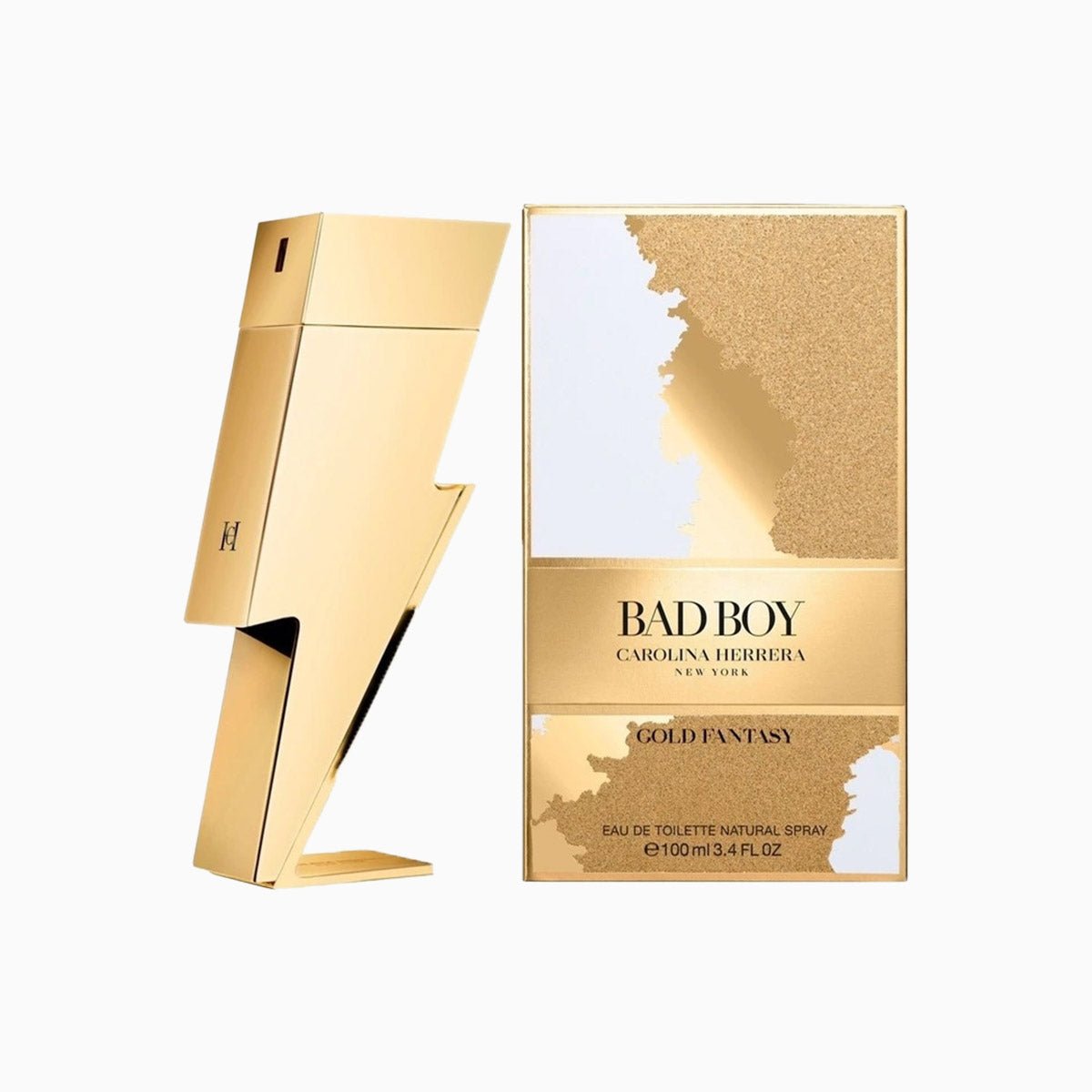 Men's Carolina Herrera Bad Boy Gold Fantasy EDT Spray 3.4 oz