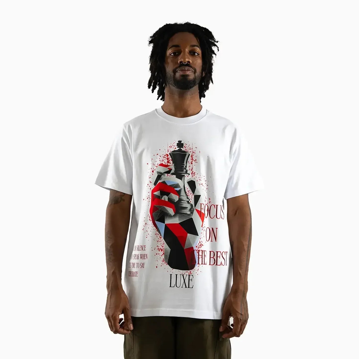 Men's Focus on the Best Chess King Graphic Short-Sleeve T-Shirt