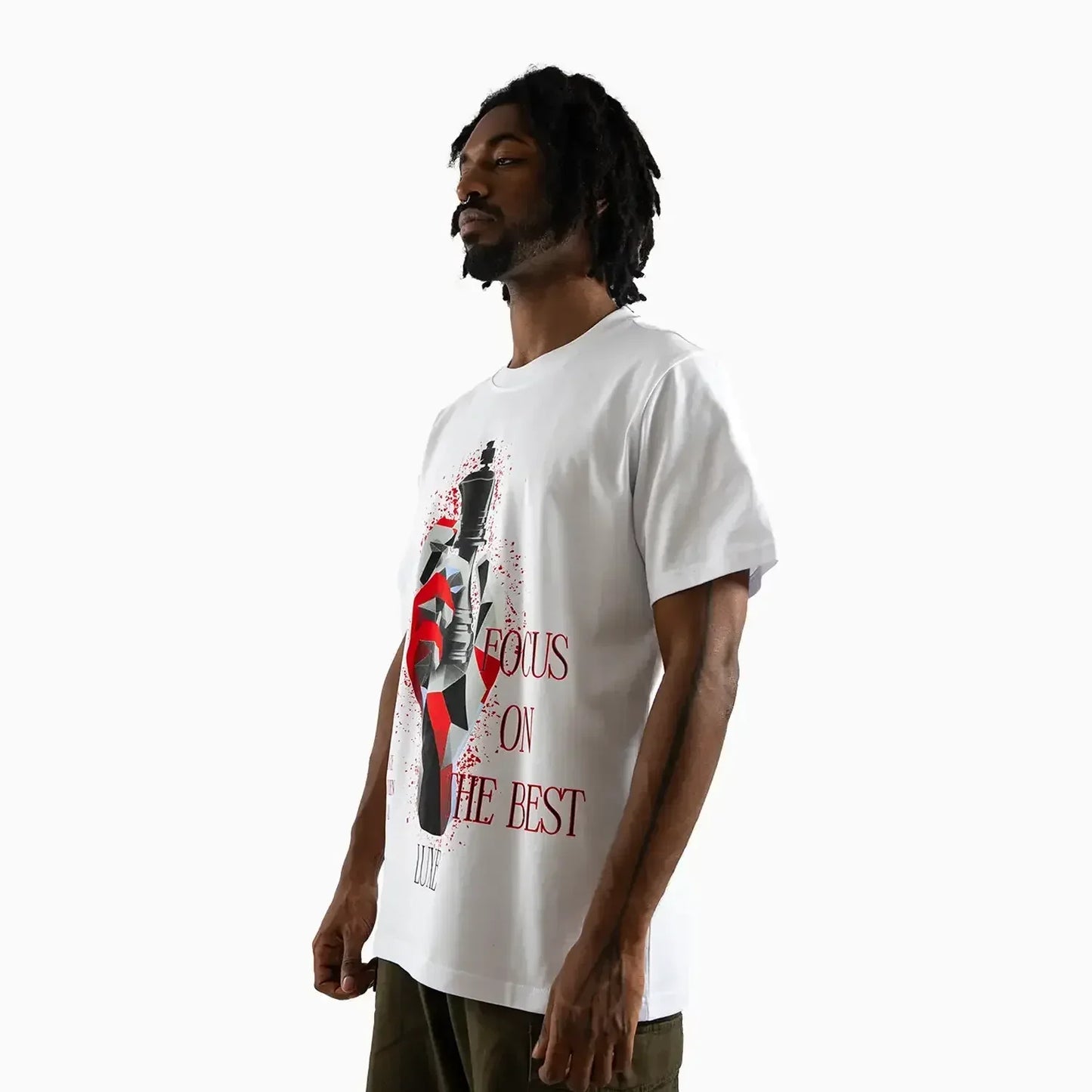 Men's Focus on the Best Chess King Graphic Short-Sleeve T-Shirt