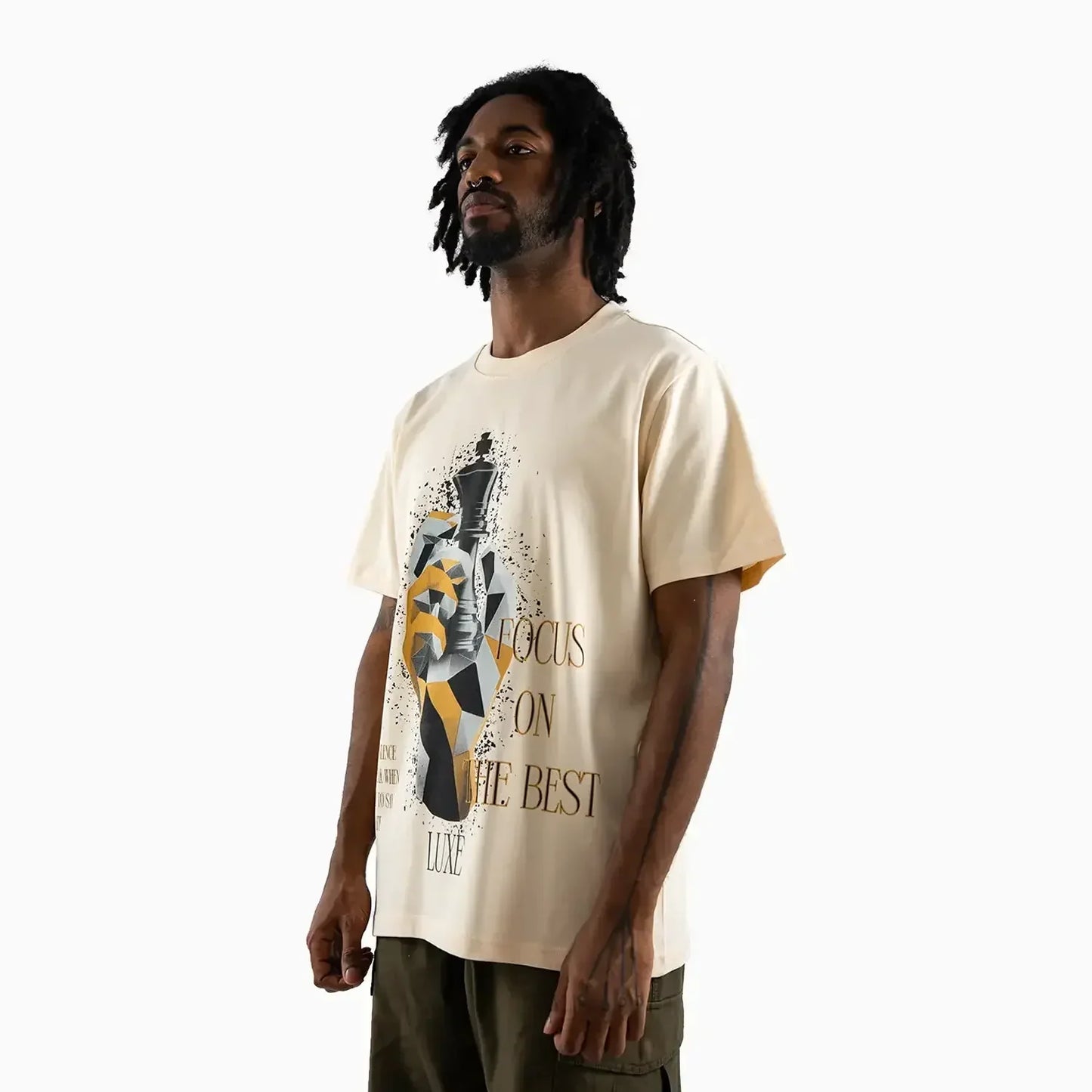 Men's Focus on the Best Chess King Graphic Short-Sleeve T-Shirt