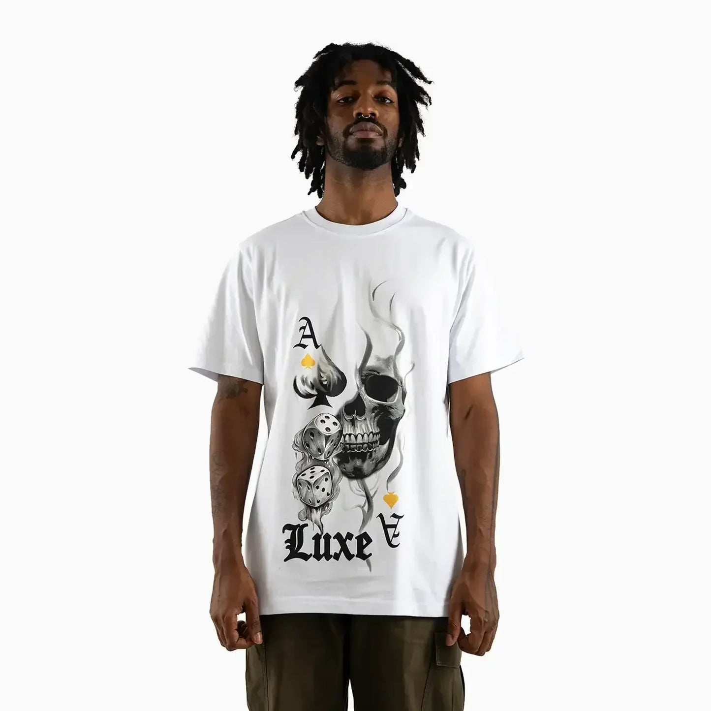 Men's Ace of Spades Skull Graphic Short-Sleeve T-Shirt