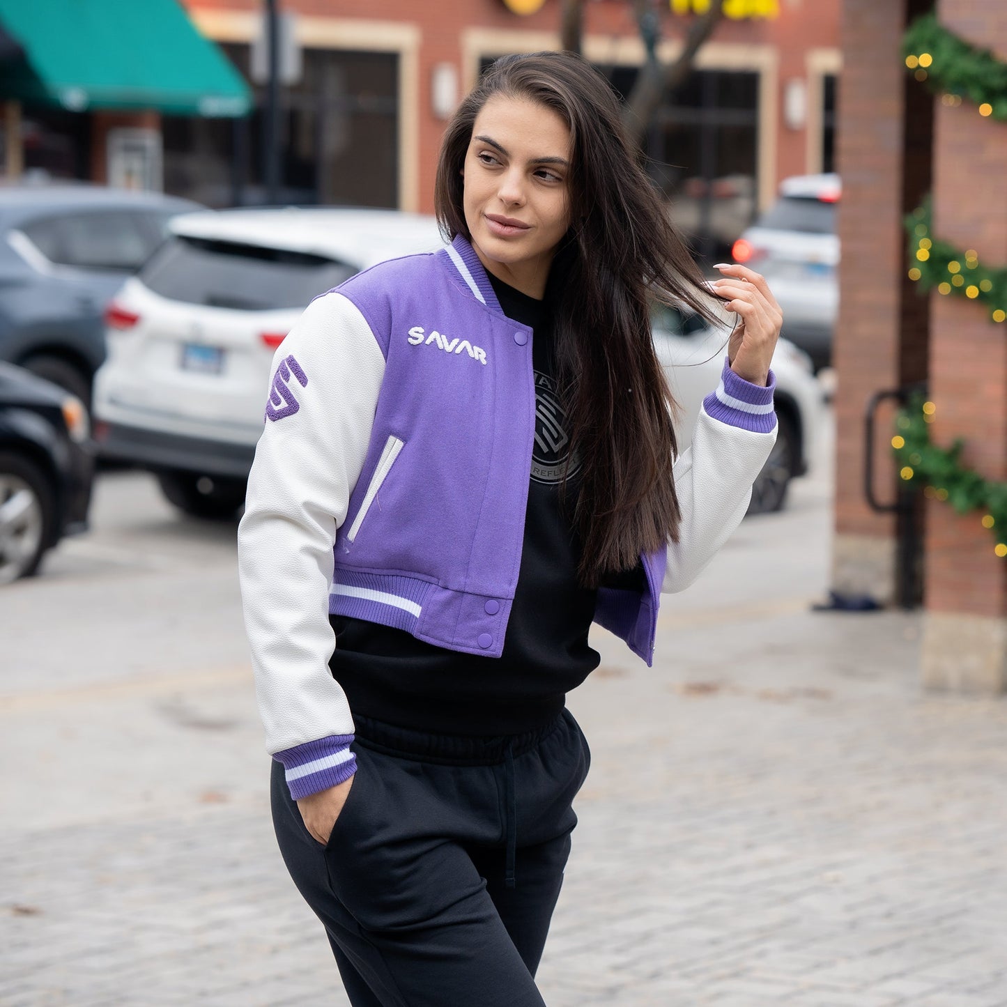 Women's Circle Wool Varsity Jacket