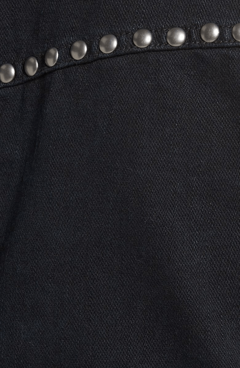 Women's Embroidered Denim Moto Jacket