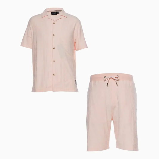 Men's Aston Bart Jacquard Knit Shirt and Shorts Outfit