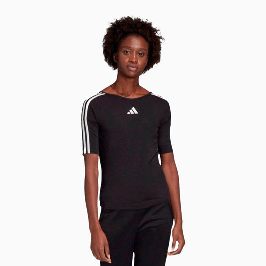 Women's Performance Open Back 3-Stripes T Shirt