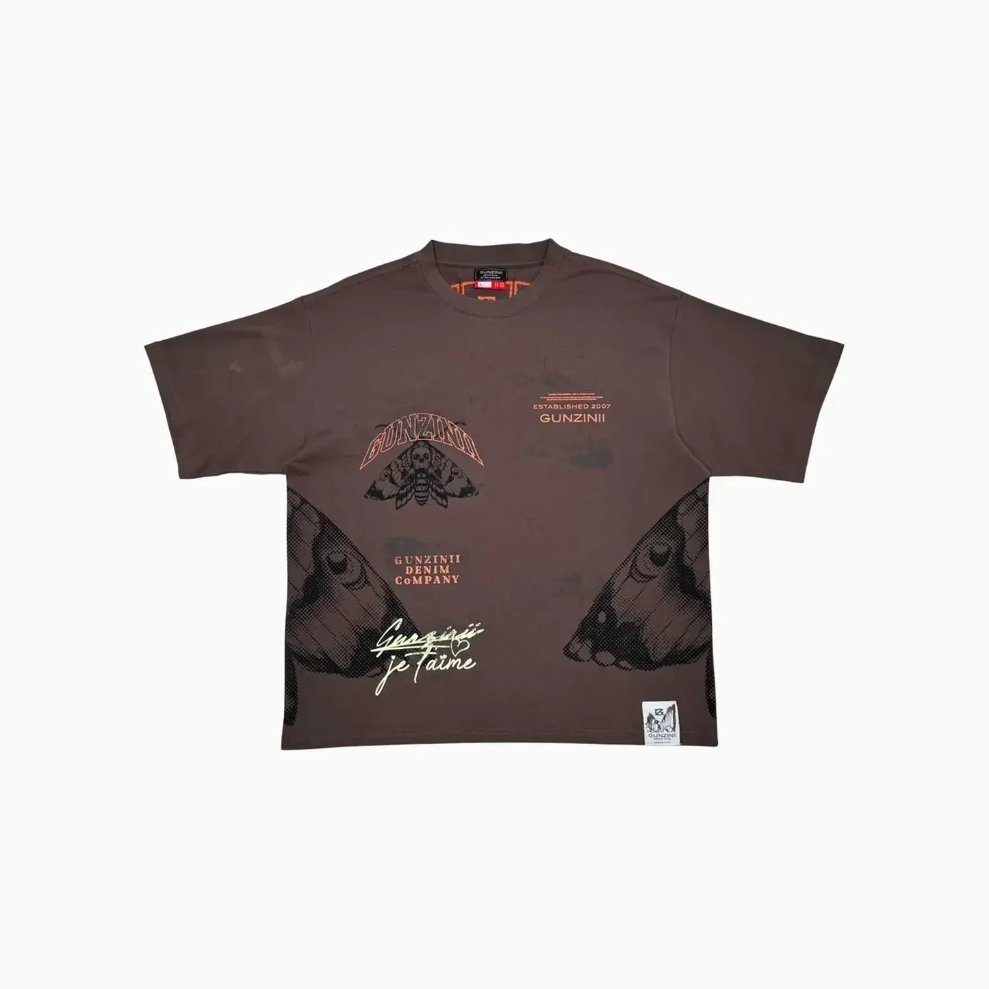 Men's Graphic Moth Print Oversized Streetwear T-Shirt