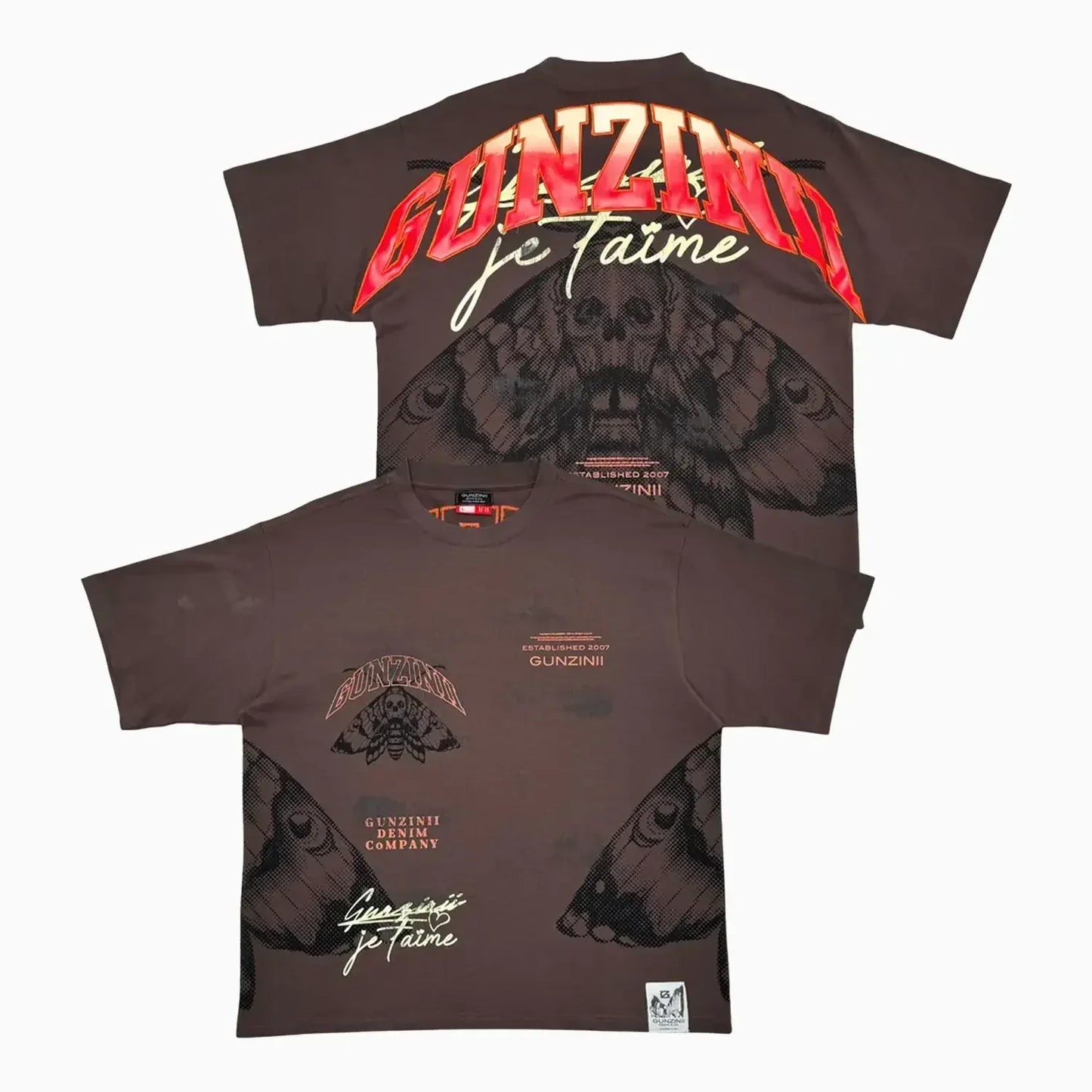 Men's Graphic Moth Print Oversized Streetwear T-Shirt