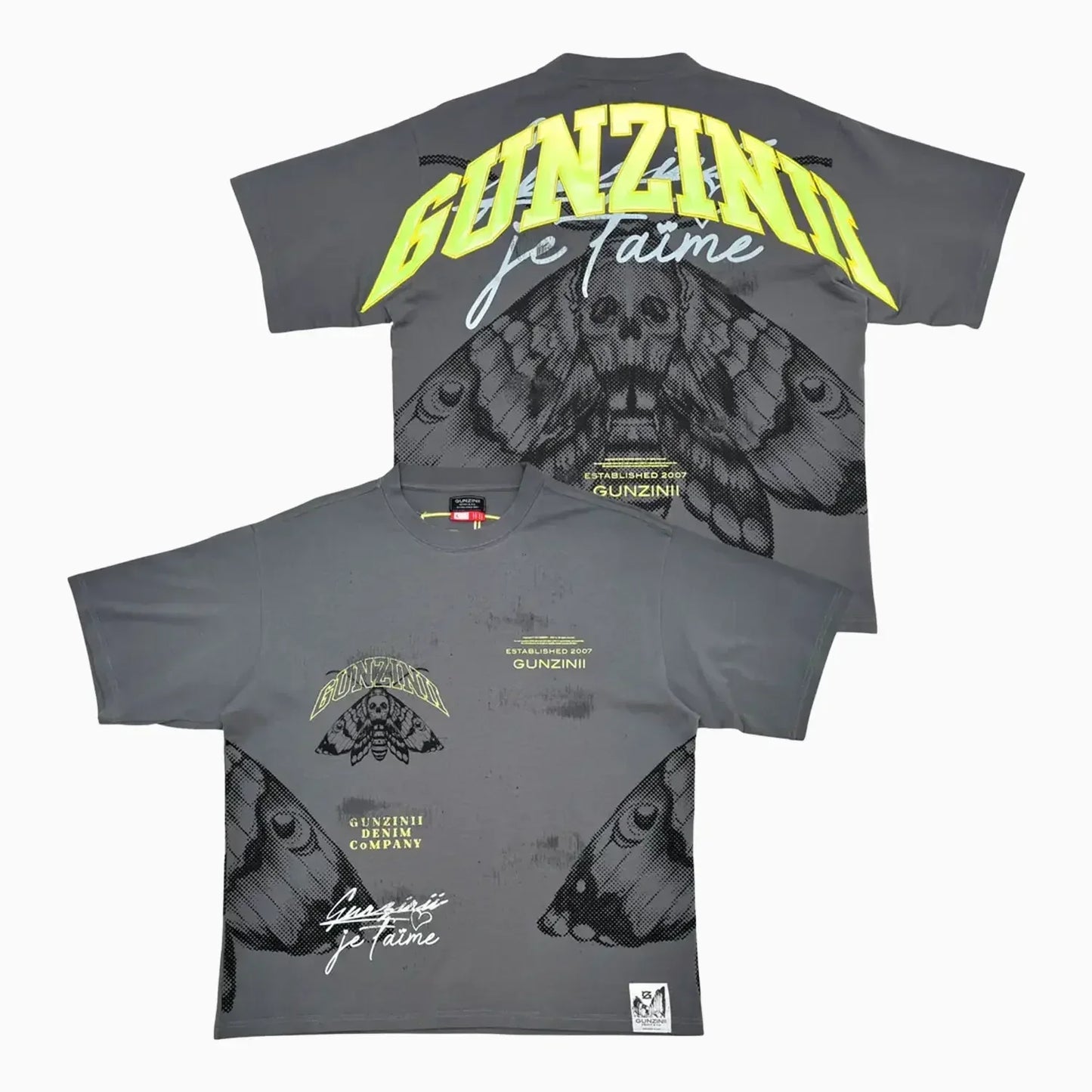 Men's Graphic Moth Print Oversized Streetwear T-Shirt