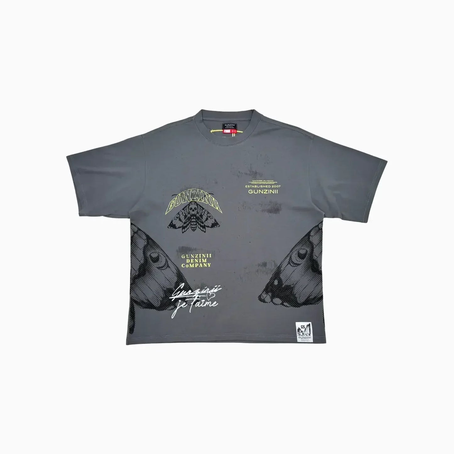 Men's Graphic Moth Print Oversized Streetwear T-Shirt