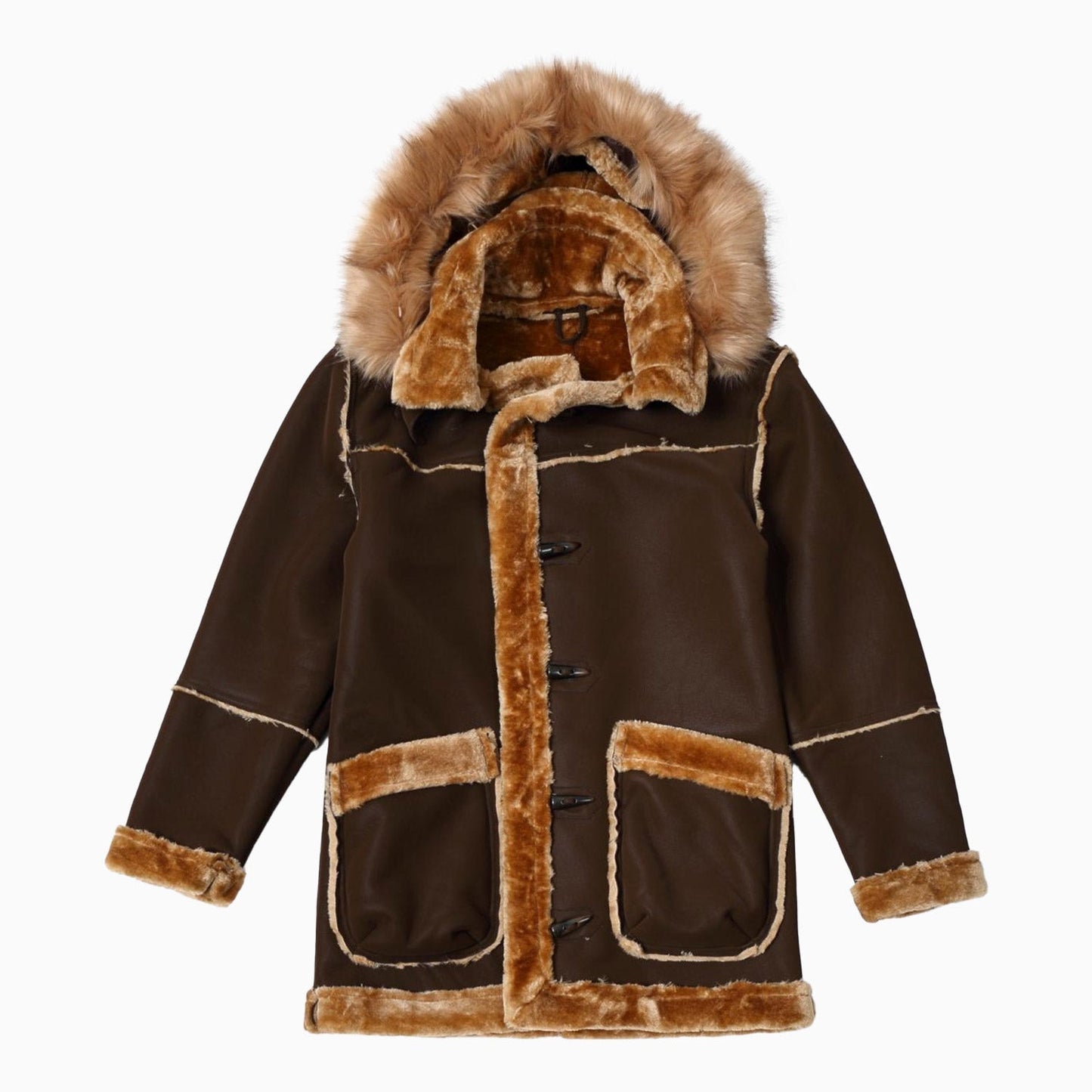 Men's Long Shearling Coat Jacket