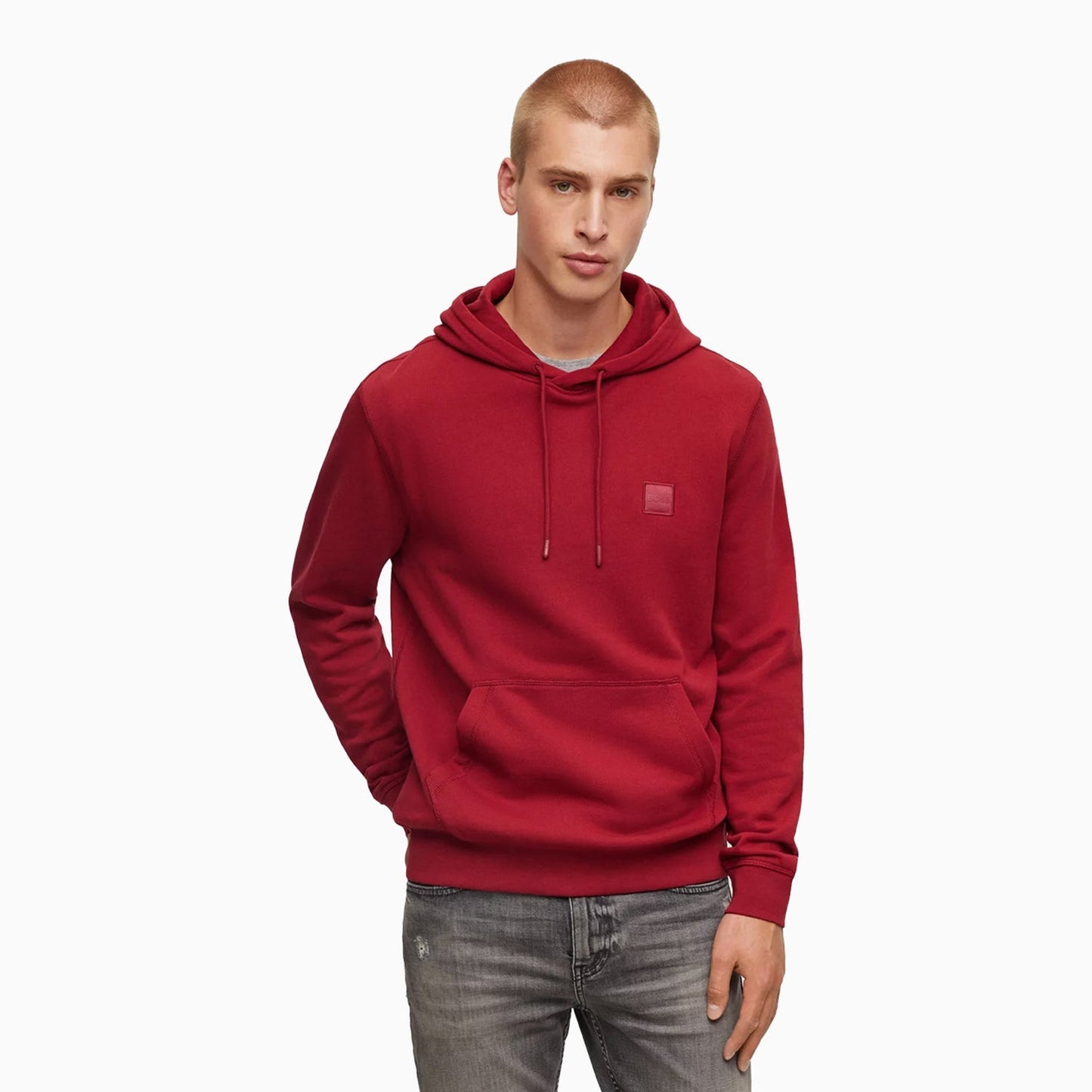 Men's Cotoon Terry Hoodie With Logo Patch