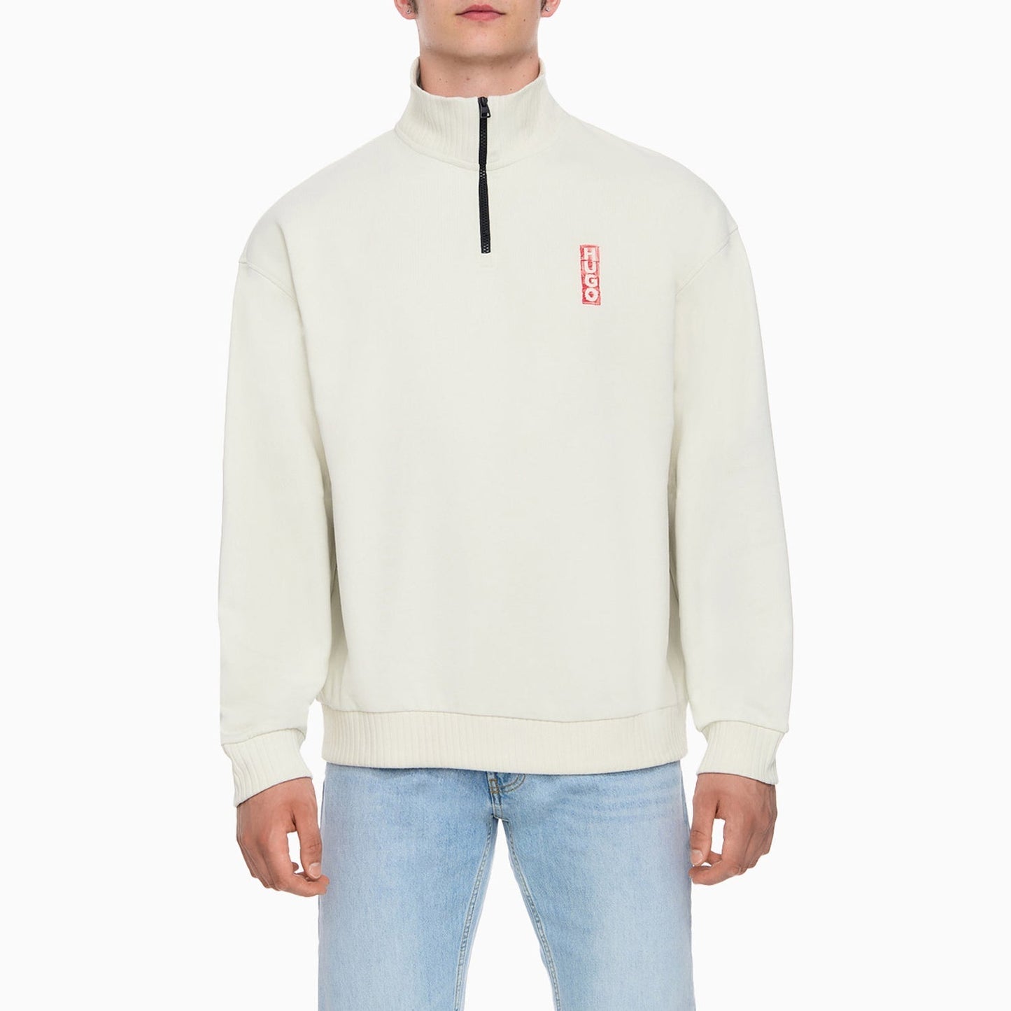 Men's Logo Detail High Crew Neck Sweatshirt
