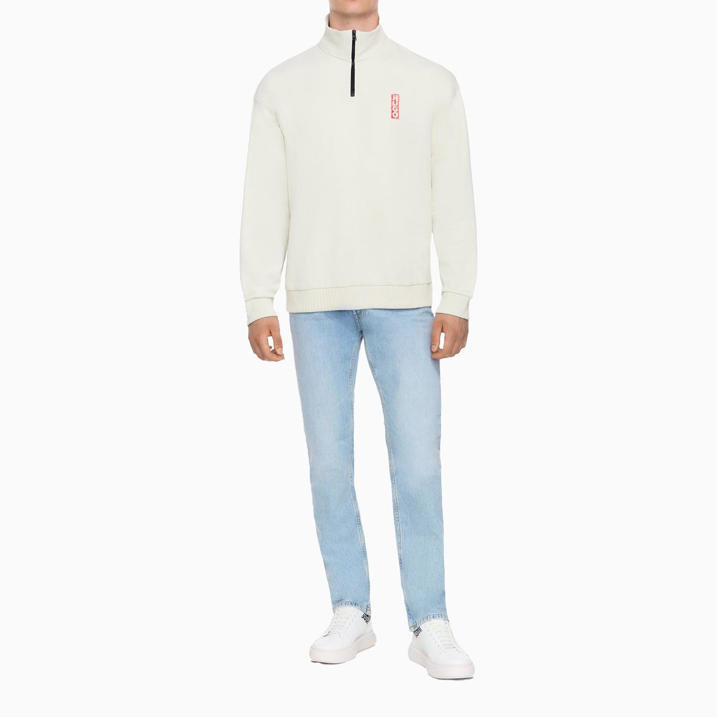 Men's Logo Detail High Crew Neck Sweatshirt