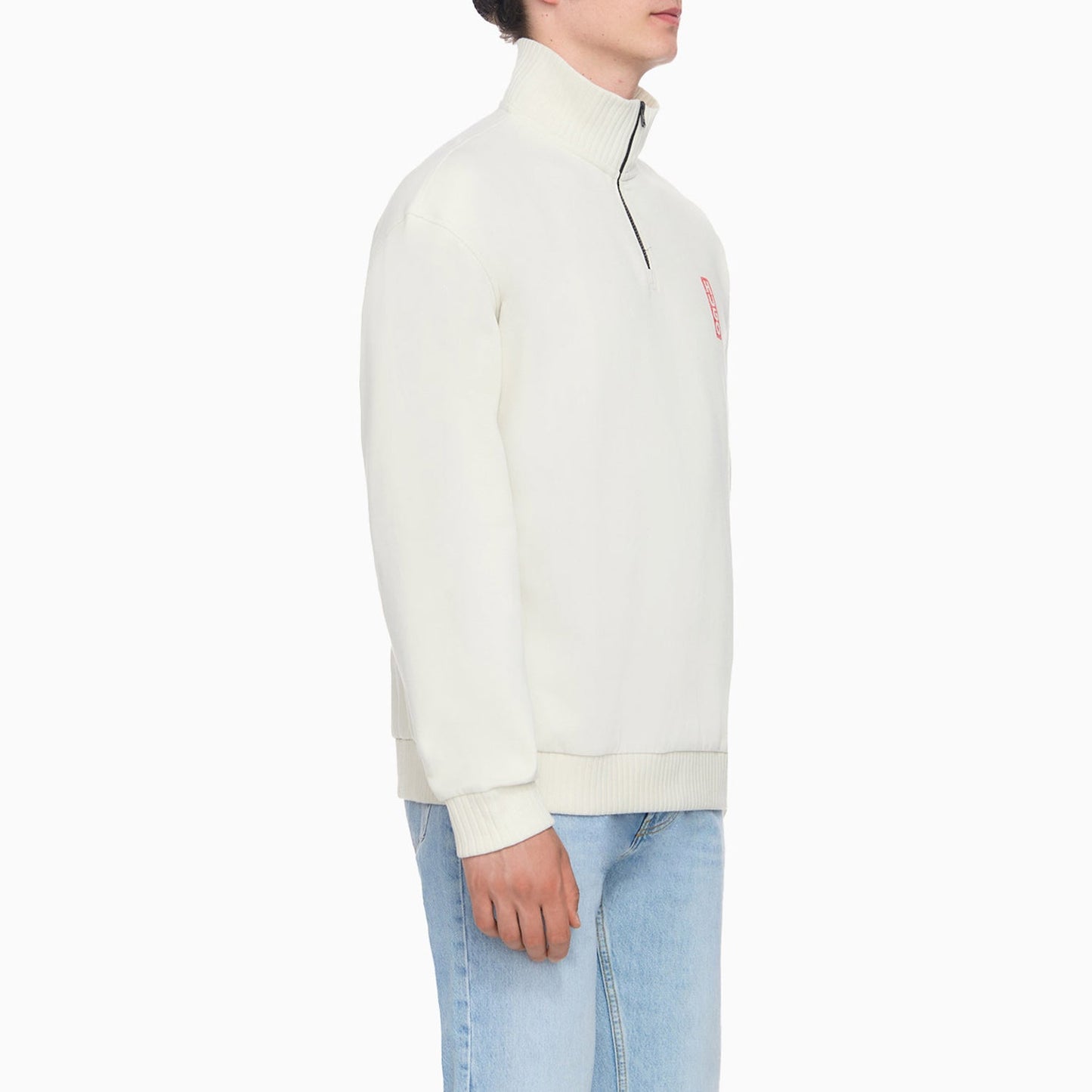 Men's Logo Detail High Crew Neck Sweatshirt