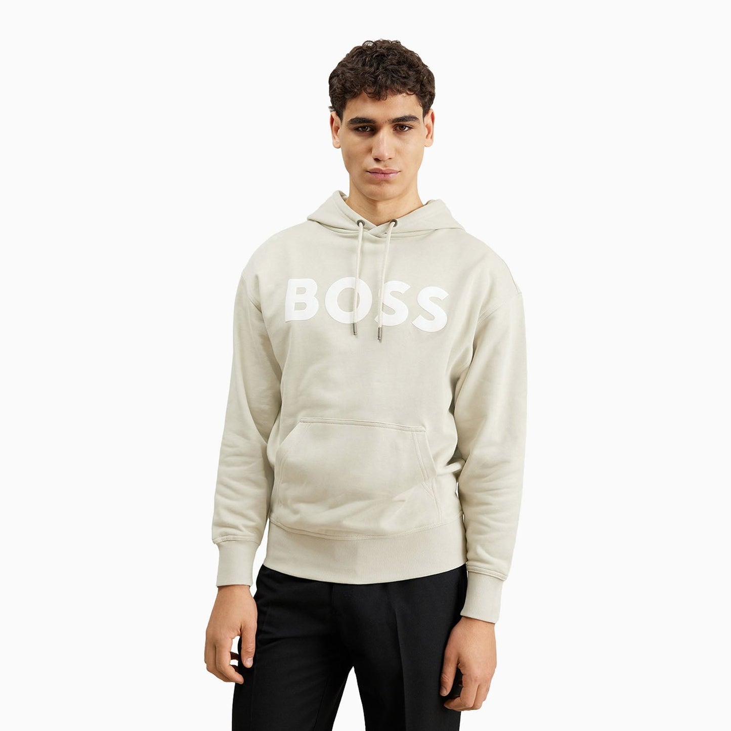 Men's Logo Print Hoodie In French Terry Cotton
